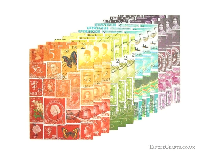 boho tonal postage stamp print penpal stationery mixed rainbow letter writing kit Recycled Writing Paper Set with address labels /& seals
