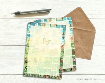 Summer Writing Paper Set - Sunshine, flowers & butterflies, boho snail mail penpal gift