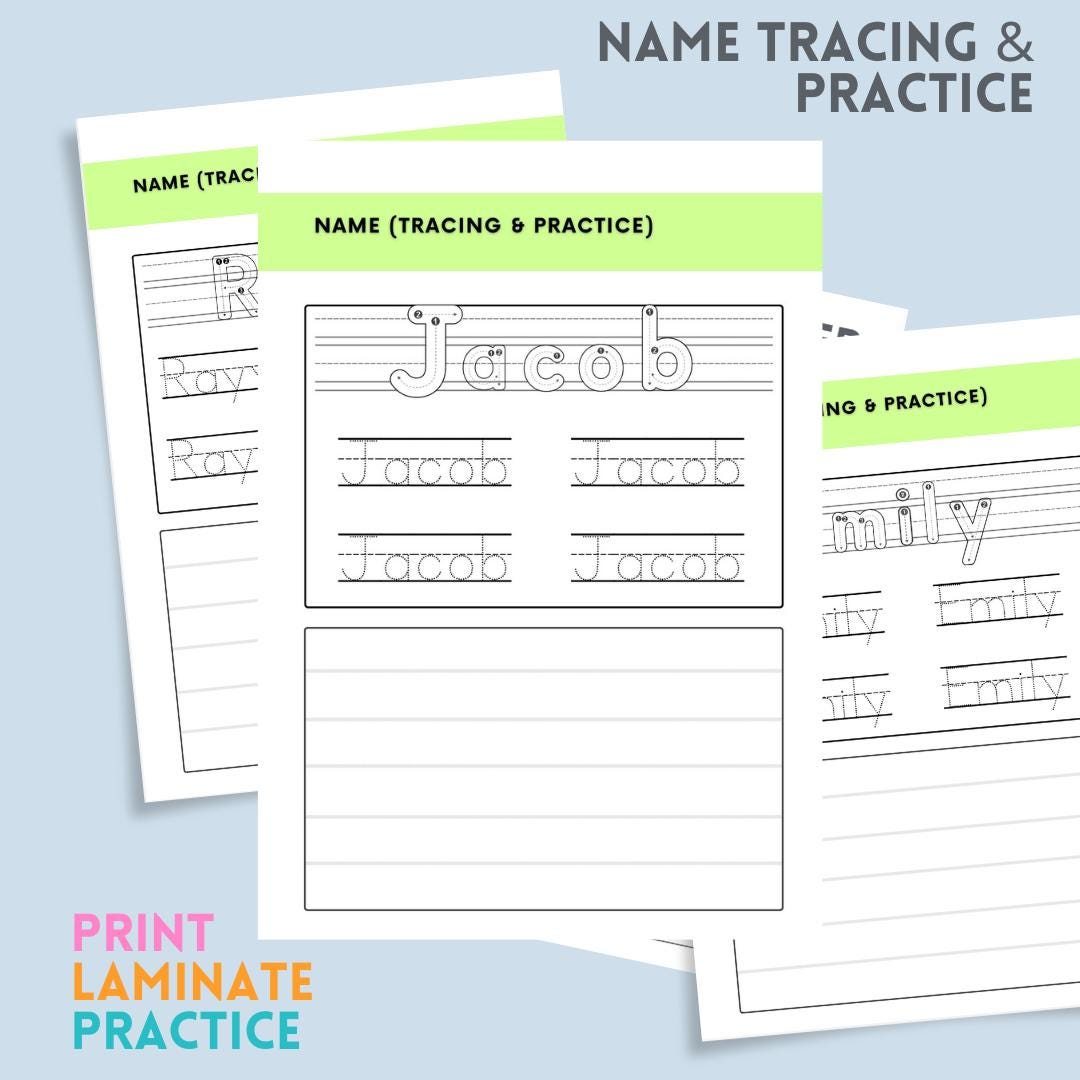 Personalised Name Tracing for Toddlers/children, Pre-schooler - Etsy