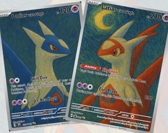 Custom Latias & Latios van Gogh cards! Custom-made