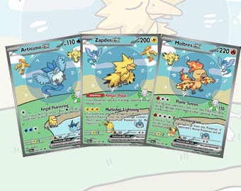 Customized Bubble Articuno/Zapdos/Moltres cards! Made to measure