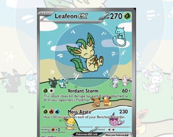 Customized Bubble Leafeon cards! Made to measure