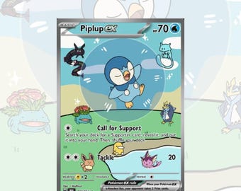Customized Bubble Piplup cards! Made to measure