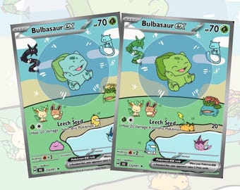 Customized Bubble Bulbasaur cards! Made to measure