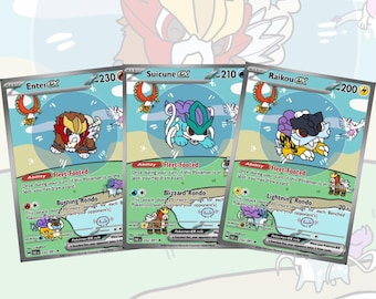 Customized Bubble Entei/Suicune/Raikou cards! Made to measure