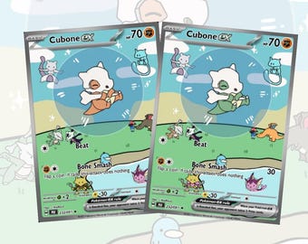 Customized Bubble Cubone cards! Made to measure