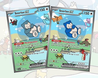 Customized Bubble Snorlax cards! Made to measure