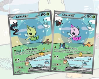 Customized Bubble Celebi cards! Made to measure