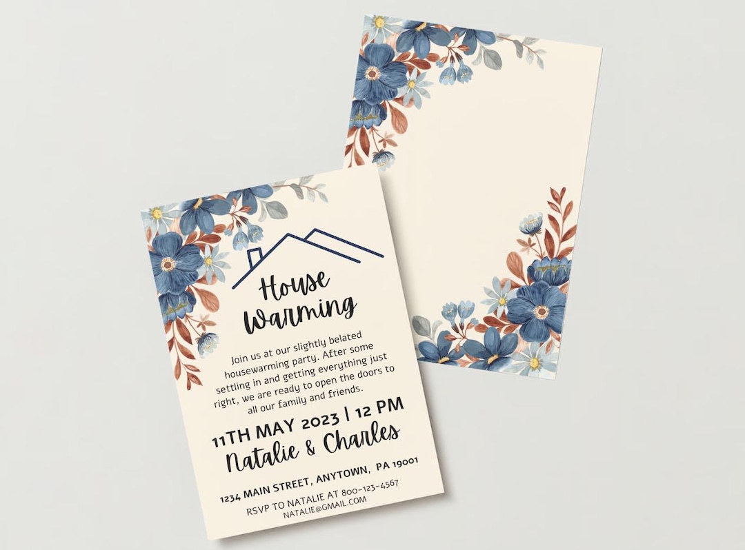 House Warming Invitation - 5X7 Double Sided Invites - Canva Template ...