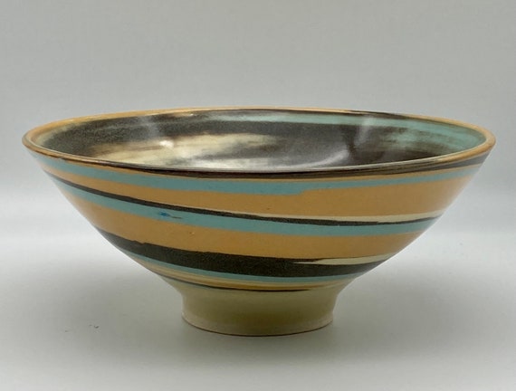 Marbled Hand-thrown Ceramic Salad/ Serving Bowl