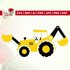 Excavator svg, construction svg, Cricut, Png, Svg, sublimation, Silhouette, Shirt Design svg, svg, png, ai, dxf File, For Commercial, Cricut