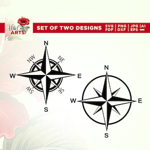 Kompass Rose SVG, Kompass SVG, Cricut, Png, SVG, Sublimation, Nautikkompass SVG, SVG, Png, Eps, Pdf, Cricut