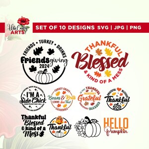 Thanksgiving Svg Bundle, Fall Svg, Cricut, Png, Svg, sublimation, Thankful Svg, Pumpkin svg, Turkey svg, Gobble SVG, Svg Files For Cricut