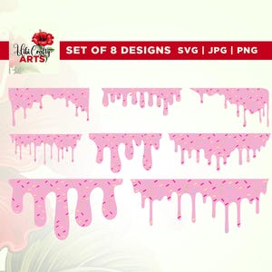 Dripping svg, Dripping Borders svg, Donuts svg, Borders svg, Cricut, Png, svg, sublimation, tropfende Clipart, Kuchendekoration, svg, png, jpg