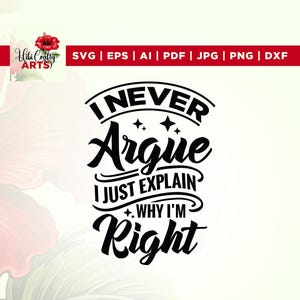 Eu Nunca Discuto Svg, Eu Apenas Explico Svg, Cricut, Sublimação, Nunca Discuto Svg, Por Que Estou Certo Svg, Humor Sarcástico svg, Eu Nunca Discuto png, Png