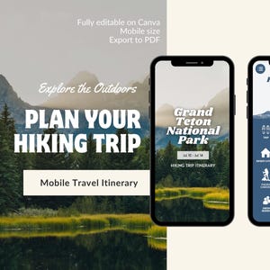 Grand Teton National Park Reiseplan | Digitales Template Wandern Camping Ausflug | Wyoming Outdoor Adventure Planer