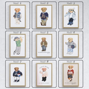 Iconic Polo Bear Canvas - Decorazione murale elegante e giocosa