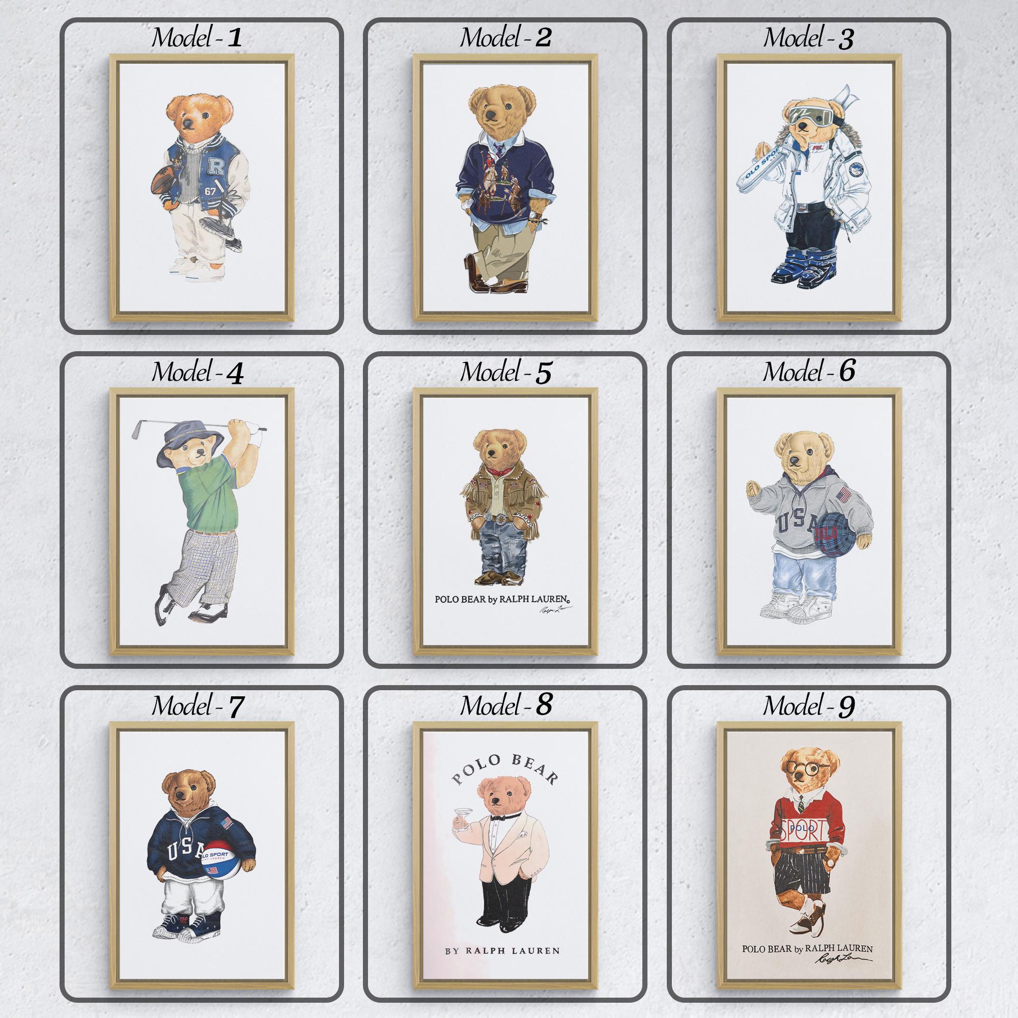 Iconic Polo Bear Canvas - Stylish and Playful Wall Decor