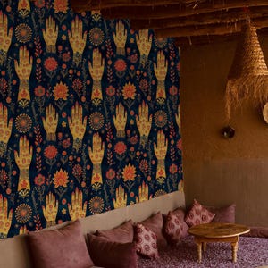 Indian Style Wallpaper - Traditional Wallpaper - Vintage Wallpaper - Bohemian Wallpaper - Removable Wallpaper - Peel and Stick Wallpaper