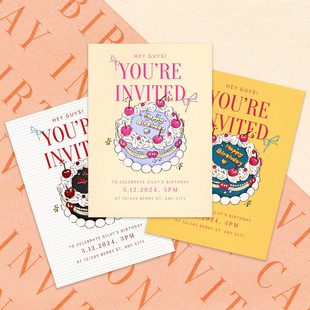 Canva Birthday Invitation Card Template - Customizable & Instant ...