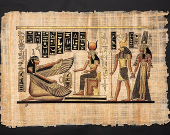 ネフェルタリの墓の壁画、ホルス、イシス、マアト、エジプトのパピルス