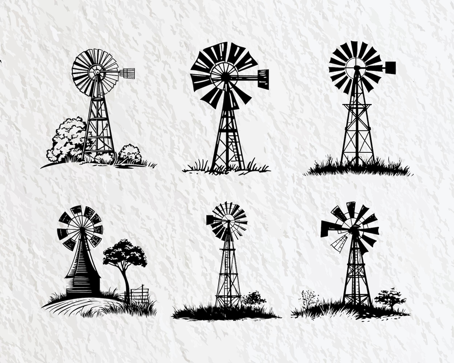 Farm Windmill Svg Bundle, Farm Windmill Silhouette, Farm Windmill ...