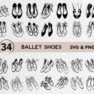 Ballet Shoes Svg Bundle, Ballet Shoes Silhouette, Ballet Shoes Clipart Png, Ballet Shoes Vector, Ballet Shoes Logo Icon Decal Cricut Files
