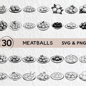 Almôndegas Svg Bundle, Almôndegas Silhueta, Almôndegas Clipart Png, Almôndegas Vetor, Almôndegas Logotipo, Almôndegas Ícone Decalque Arquivos Cricut Cut