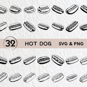 Hot Dog Svg Bundle, Hot Dog Silhouette, Hot Dog Clipart Png, Hot Dog Outline, Hot Dog Vector, Hot Dog  Logo, Hot Dog Icon Decal Cut Files