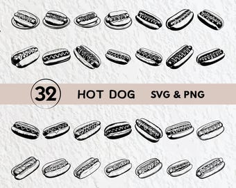 Hot Dog SVG Bundle: Clipart, Silhouette, Vector (PNG, Cut Files)