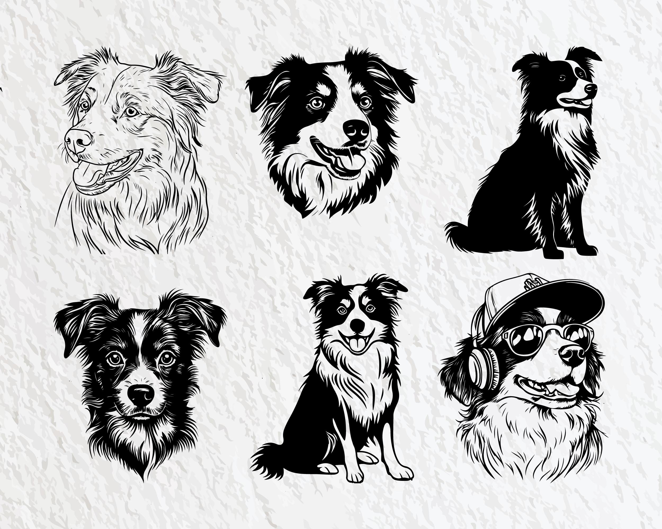 Aussie Dog SVG Bundle: Silhouette Clipart, Sublimation Art (digital ...