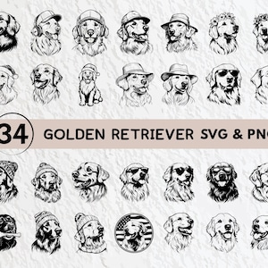 Golden Retriever Svg Bundle, Golden Retriever Silhouette, Golden Retriever Clipart Png, Golden Retriever Outline, Golden Retriever Icon Svg