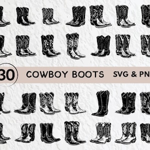 Cowboy-Stiefel-Svg-Bundle, Cowboy-Stiefel Silhouette, Cowboy-Stiefel Clipart Png, Cowboy-Stiefel Umriss, Cowboy-Stiefel Vektor-Symbol Logo Cut-Dateien