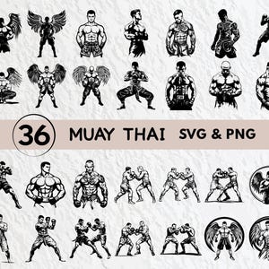 Muay Thai SVG Bundle: Silhouette, Clipart, Logo (PNG, Vector)