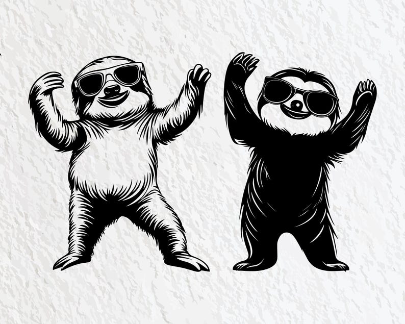 Dancing Sloth SVG Bundle, Funny Clipart PNG, Vector Cut Files - Etsy