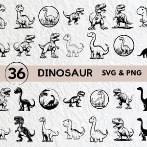 Dinosaur Svg Bundle, Dinosaur Silhouette, Dinosaur Clipart Png, Dinosaur Outline, Dinosaur Vector Logo, Dinosaur Icon Cricut Cut Files Svg
