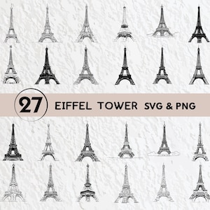 Eiffel Tower Silhouette Svg, Eiffel Tower Svg Bundle, Eiffel Tower Clipart, Eiffel Tower Decal, Eiffel Tower Vector , Eiffel Tower Logo Icon