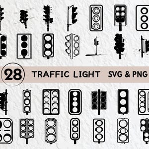 Traffic Light Svg Bundle, Traffic Light Silhouette, Traffic Light Clipart Png, Traffic Light Outline, Traffic Light  Logo Icon Decal Set Svg