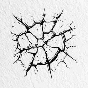 Cracked Wall SVG Bundle: Silhouette Clipart, Logo Icon (digital ...