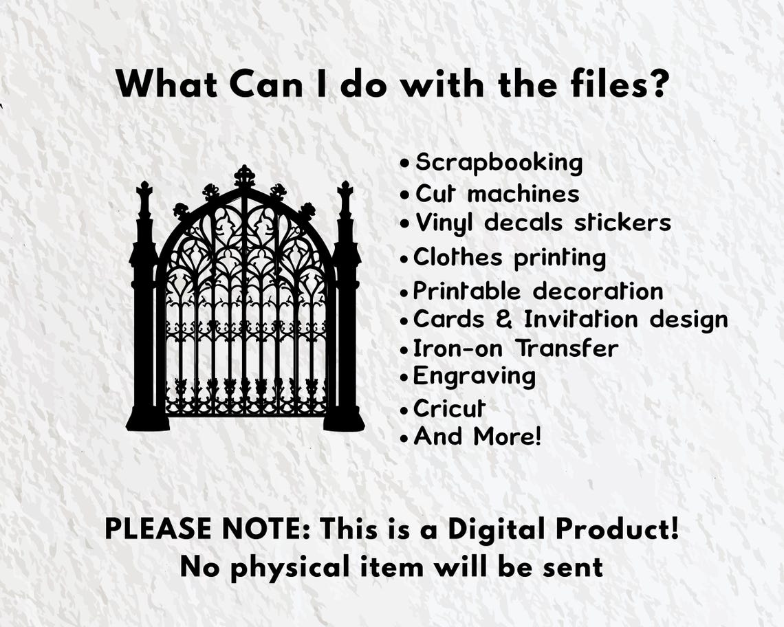 Gothic Gate Svg Bundle, Gothic Gate Silhouette, Gothic Gate Clipart Png ...