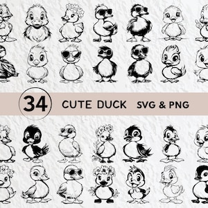 Cute Duck Silhouette Bundle Png, Cute Duck Svg Outline, Cute Duck Art Png, Cute Duck Cricut Gift File, Cute Duck Decal Cricut, Duck Icon Svg