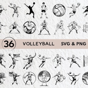 SVG-bundel volleybal: silhouet clipart, vector logo (PNG, SVG)
