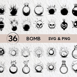 Bomb Svg Bundle, Bomb Silhouette, Funny Bomb Clipart Png, Bomb Outline, Bomb Vector, Bomb Logo, Bomb Icon, Bomb Cricut Files Svg Png