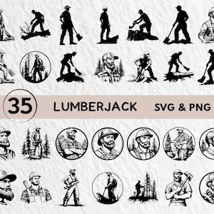 Lumberjack Svg Bundle, Lumberjack Silhouette, Lumberjack Clipart Png, Lumberjack Vector, Lumberjack Logo, Lumberjack Icon Decal Cricut Files