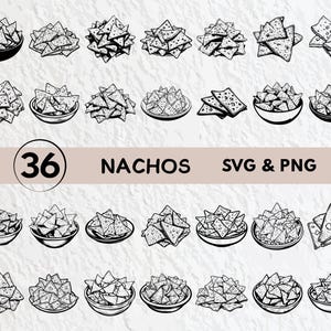 Nachos SVG Bundle: Clipart, Silhouette, Vector (PNG, Cut Files for ...