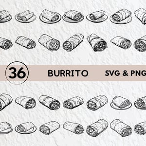 Burrito Svg Bundle, Burrito Silhouette, Burrito Clipart Png, Burrito Outline, Burrito Vector, Burrito Logo, Burrito Icon Decal Cricut Files