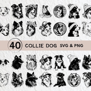 Collie Dog Silhouette Svg, Collie Dog Svg Bundle, Cute Collie Dog Clipart, Collie Dog Decal, Collie Dog Vector Svg, Collie Dog Cricut Logo