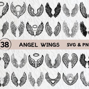 Angel Wings SVG Bundle: Silhouette Clipart, Vector Icon (PNG, SVG)