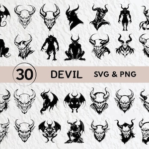 Devil Svg Bundle, Devil Silhouette, Devil Clipart Png, Devil Outline, Lucifer Vector, Devil Logo, Devil Icon, Devil Cricut Svg Cut Files Png
