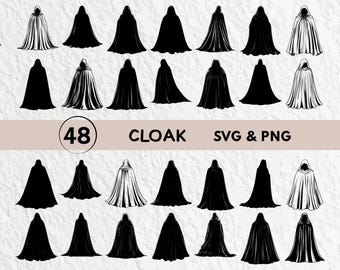 Cloak Silhouette SVG Bundle: Vector Art, Logo, Icon (Digital Download)